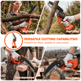 thumbnail image 5 of NEXPOW 6" Mini Chainsaw with 2 Batteries and 2 Chains, 24V Battery Powered Cordless Handheld Electric Chainsaw for Wood Cutting Tree Trimming, Portable Chain Saw with Security Lock, Orange, 5 of 10