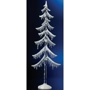 CC Christmas Decor Set of 2 Clear Illuminated Christmas Icicle Tree Figurines 31"
