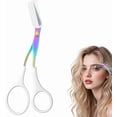 thumbnail image 1 of Eyebrow Trimmer Scissor, 2-in-1 Professional Eyebrow Scissor with Comb, Stainless Steel Precision Eyebrow Cutter, Curved Eye Brow Razor, Portable Hair Removal Makeup Tool for Women and Men .,White, 1 of 7
