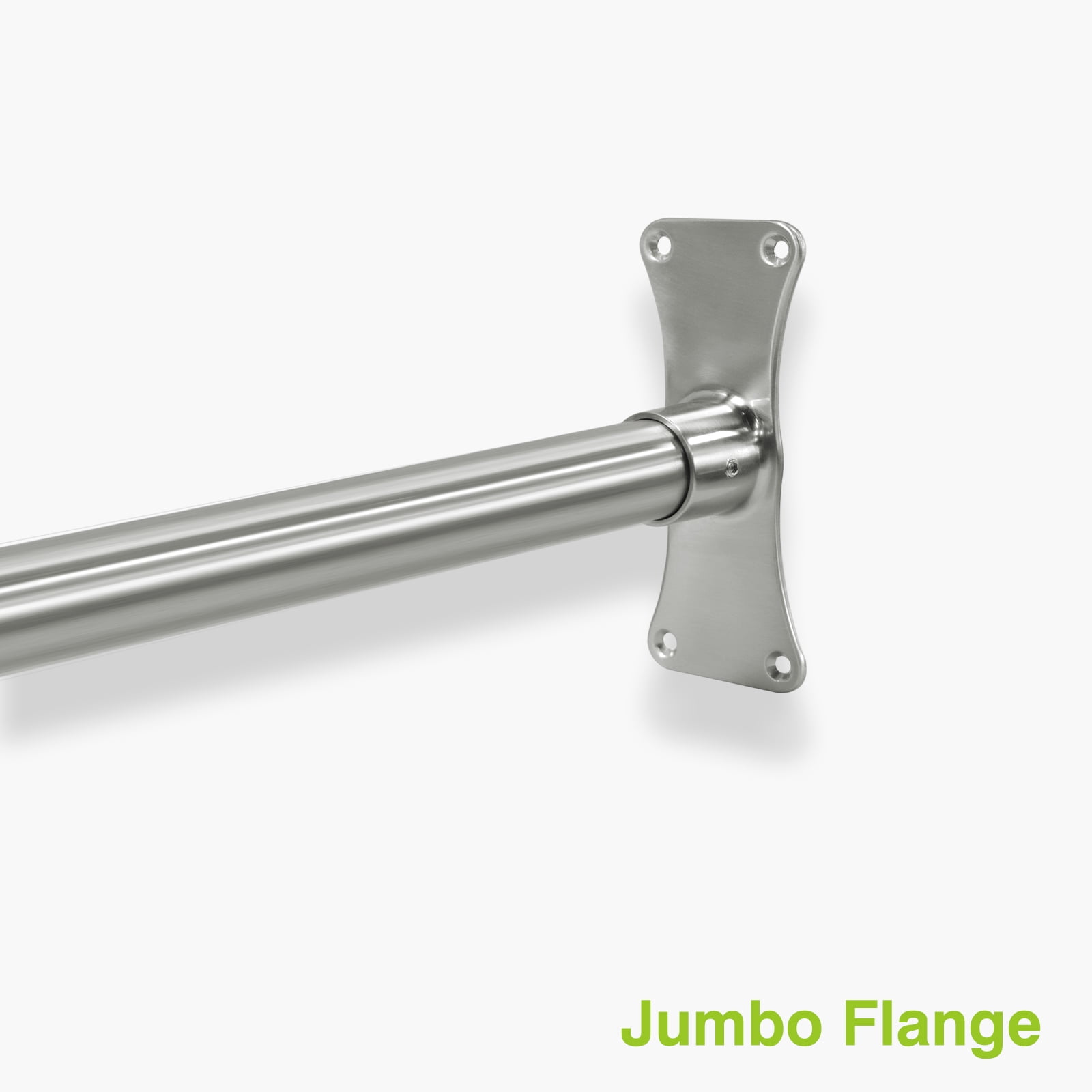 Naiture Jumbo Shower Curtain Rod Flanges, Zinc Alloy, Set of 2, Brushed Nickel Finish