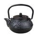 thumbnail image 2 of Tetera japonesa de hierro fundido, tetera de hierro fundido con tapa segura, tetera con diseño de hojas C Negro, 2 of 3
