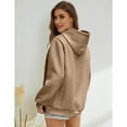 thumbnail image 5 of Womens Oversized Hoodie Fashion Sweatshirt Casual Loose Pullover Hoodies with Drawstring Long Sleeve Outerwear for Daily Wear Light Exercise, Khaki, 2XL, 5 of 9