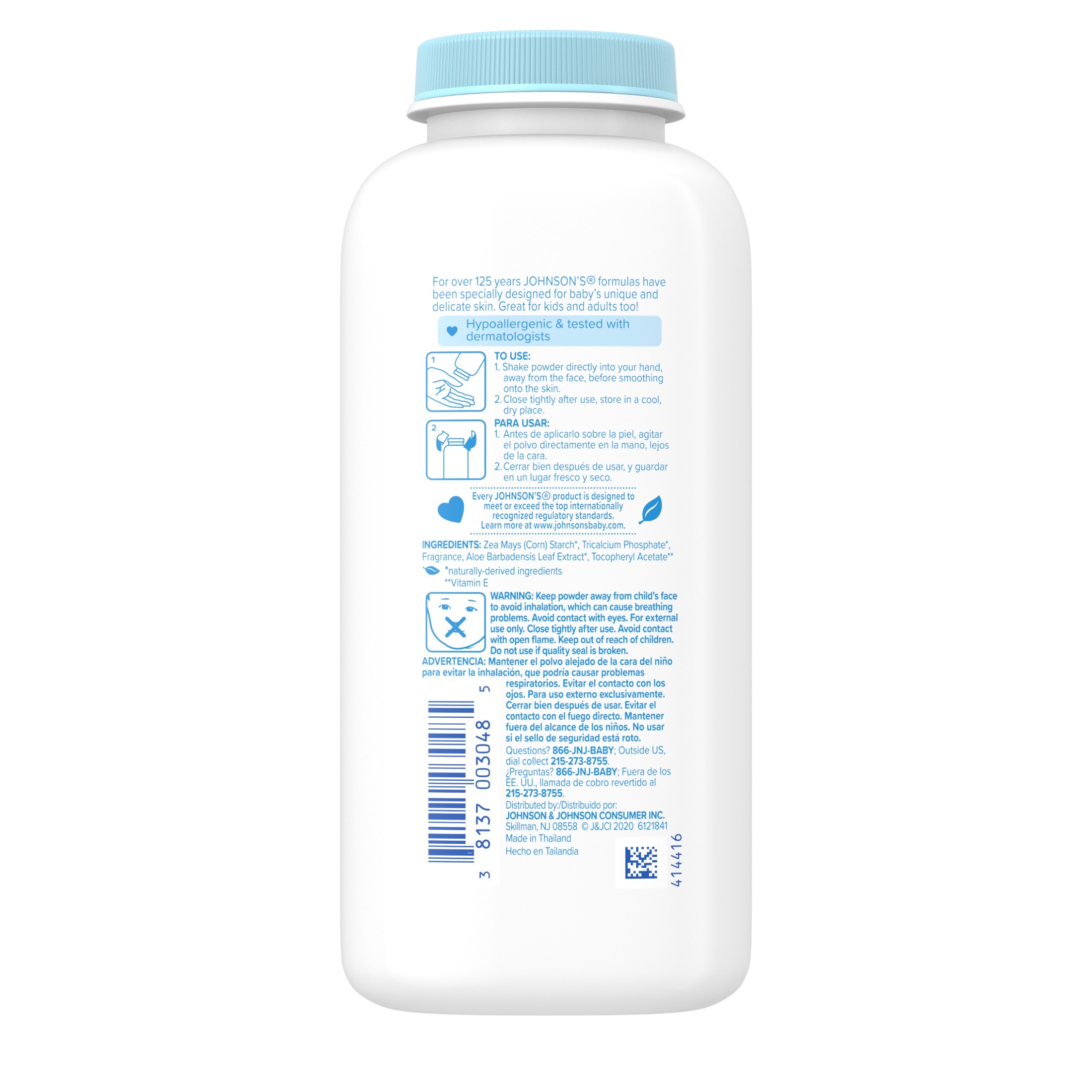 Johnson's Cornstarch Baby Powder with Aloe & Vitamin E, 9 oz