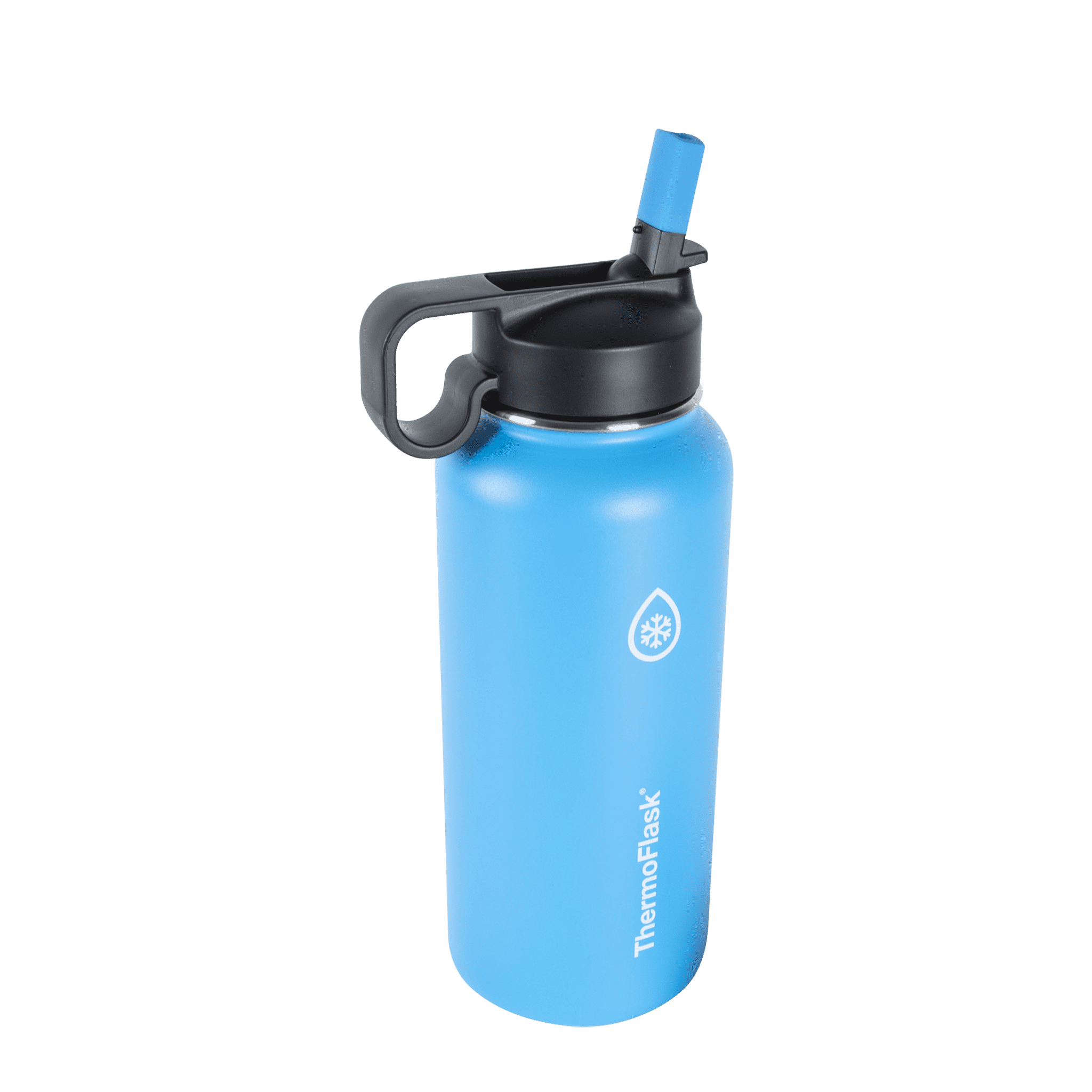 Thermoflask Stainless Steel Water Bottle With Chug and Straw Lid, 32oz
