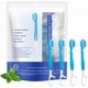 thumbnail image 1 of Cepillo dental desechable 5 en 1 con pasta dentífrica hilo dental palillo raspador lingual para viaje, 1 of 6