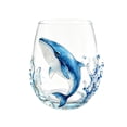 thumbnail image 2 of Artisanal Blue Ringed Whale Glassware, 3D Whale Stemless Wine Glasses, Ocean Fantasy Embossed Glass Collection, Handcrafted Marine Animal Bar Glass, Coastal Home Decor Gift (Whale), 2 of 7