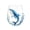 C, variant on Artisanal Blue Ringed Glassware, 2D Printing Ocean Stemless Wine Glasses, Ocean-Inspired Drinkware