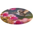 thumbnail image 4 of Flower Hummingbird Round Rugs -Washable Non-Slip Small Round Area Rug Throw Soft Circle Rugs for Bedroom, Modern Print Indoor Carpet for Entryway Sofa Living Room, 4 of 6