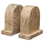 Angle View: Metis Bookends - Fossil Stone