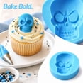 thumbnail image 3 of Halloween Silicone Molds for Baking, 3D Skull Cake Pan Mold, Nonstick Halloween Skeleton Mold for Soap Ice Cupcake (Blue), 3 of 3