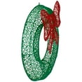 thumbnail image 6 of Northlight 24" LED Lighted Green Glitter Wreath with Red Bow Outdoor Christmas Decoration, 6 of 7