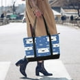 thumbnail image 4 of FORMRS Canvas Laptop Tote Bag for Women with 15.6" Computer Compartments Shoulder Handbag, White Polar Bear, 4 of 7