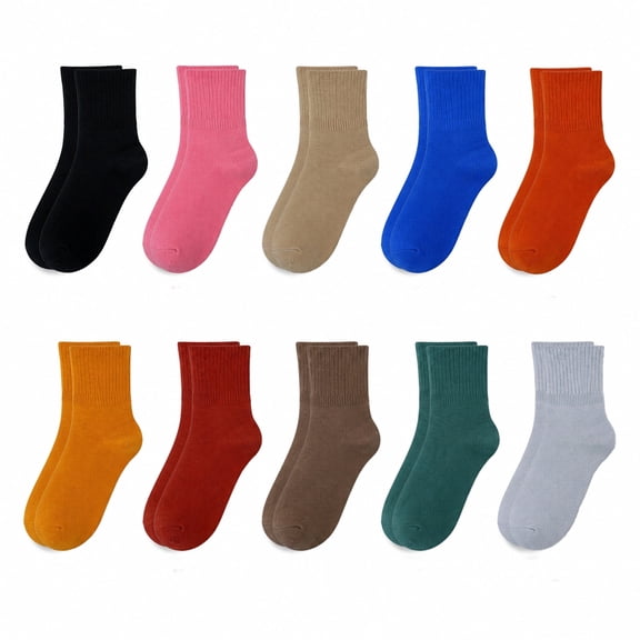 YOMYM Women Ankle Socks 10 Pairs, Low Cut Cotton Casual Socks Breathable Lightweight for Women Size 5-9
