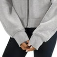 thumbnail image 4 of QUYUON Crop Sweatshirts for Women Lightweight Long Sleeve Cropped Zip up Hoodie with Pockets Drawstring Full Zip Thin Hooded Jackets Women's Casual Workout Long Sleeve Crop Tops Gray S, 4 of 6