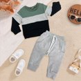 thumbnail image 2 of TOWED22 Toddler Kid Boy Clothes 2-Piece Graphic Print Long Sleeve Tee Sweatshirt Tops Elastic Waist Joggers Pants Fall Winter Outfits Clothing(Green,18-24 Mouths ), 2 of 4