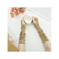 thumbnail image 6 of INSPIRE CHIC Women's Leopard Arm Warmers Ribbed Cuff Fingerless Arm Sleeves with Thumb Hole Long Gloves Brown One Size, 6 of 6