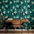 thumbnail image 3 of S4Sassy Lily Flower Wallpaper - Green Wall Covering, 25" x 120" Self-Adhesive Textured Vinyl Wall Paper, Decorative Walls Wrap, Easy DIY Walls Covering For Bedroom, Living Room, Living Space, 3 of 9