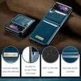 thumbnail image 5 of Galaxy Z Flip 3 Case, PU Leather Samsung Z Flip 3 5G Case, Durable Slim Cover Protective Phone Case for Samsung Galaxy Z Flip 3 2021, Blue, 5 of 10