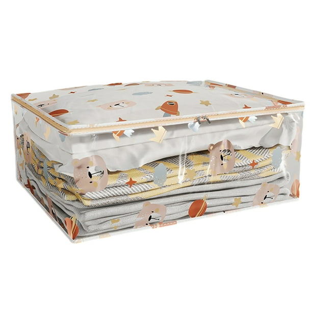 Bolsa De Almacenamiento De Edredón Estampada Bolsa de almacenamiento transparente Bolsa organizadora de equipaje plegable Bolsa para mudanzas (L)