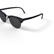 Ray-Ban Clubmaster Classic Sunglasses, Bold Square Eyeglasses with Case, Black on Arista/G-15 Green, Size 49