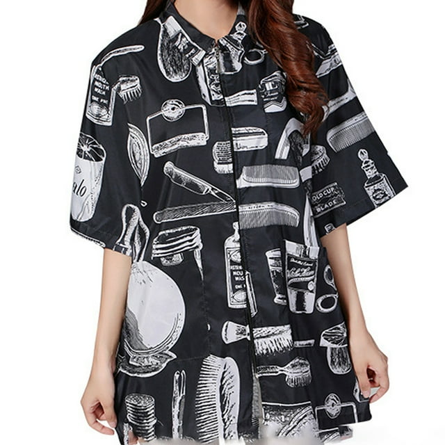 Chaqueta de barbero para hombre, chaleco de peluquería, camisa, estampado vintage