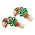 thumbnail image 5 of Fashion Xmas Scepter Shaped Enamel Brooch Pin & Jewelry Necklace Pendant 1 paar, 5 of 6