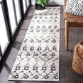 thumbnail image 2 of SAFAVIEH Cottage Leptis Geometric Indoor/Outdoor Runner Rug, Ivory/Black, 2' x 8', 2 of 6