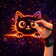 thumbnail image 2 of Guante de dibujo Kortimu con gatito tierno y rechazo de palma de 3 capas, 2 of 8
