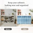 thumbnail image 6 of Blue Small Cabinet Curtains 11"W x 13"L, Modern Abstract Art Ombre Striped Sink Skirt Dust-Proof Short Curtain for Bathroom Vanity Storage Cubby Desk, Self Adhesive Privacy Drapes, 6 of 9