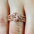 thumbnail image 4 of 2.25 carat Morganite Diamond Trio Bridal Ring Set 10k Rose Gold, 1 Engagement Ring 2 Wedding Bands, 4 of 4