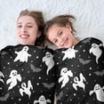 thumbnail image 5 of Black Halloween Ghosts Bats and Stars Round Blanket,Comfortable Soft Flannel Throw Blanket,All Season,Warm Lightweight Blankets for Sofa Bed Couch Living Room Chair 60"x60", 5 of 5
