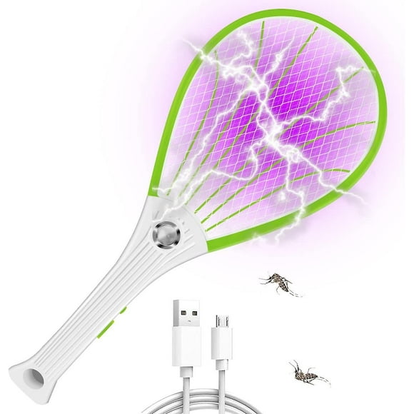 Electric Fly Swatter Fly Zapper Racket Usb Rechargeable Fly Zapper Fly Killer Fly Catcher Fly Trap 3500v Electric Mosquito And Wasp Killer Racket Bug