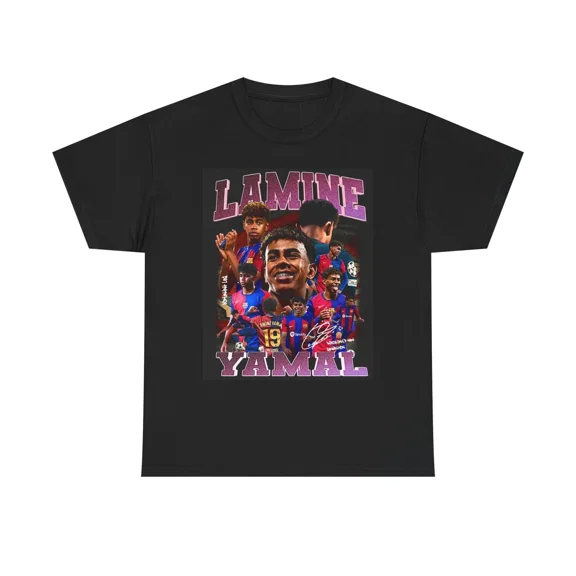 Lamine Yamal Graphic T Shirt Retro Vintage Unisex Heavy Cotton Tee