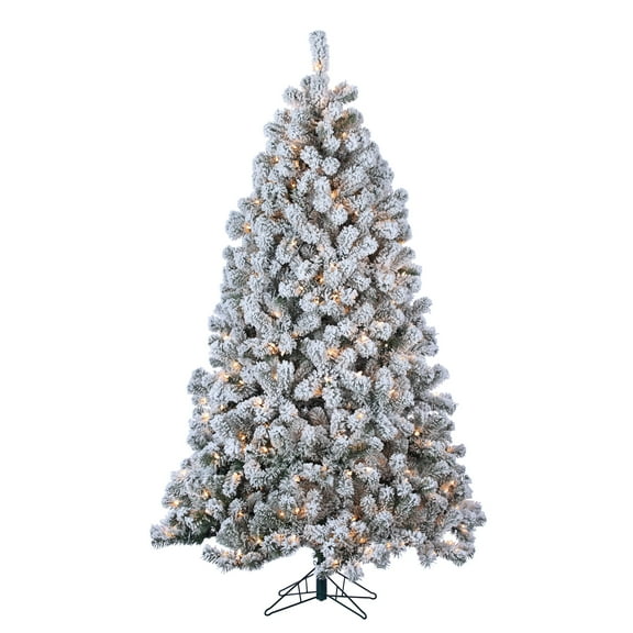 7 ft Pre Lit Clear Incandescent Flocked Montana Pine