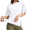 thumbnail image 2 of HongQid Fitness Tops for Women Loose Fit Breathable Activewear Cool Quick Dry Gym Athletic Tee Tops, 2 of 8