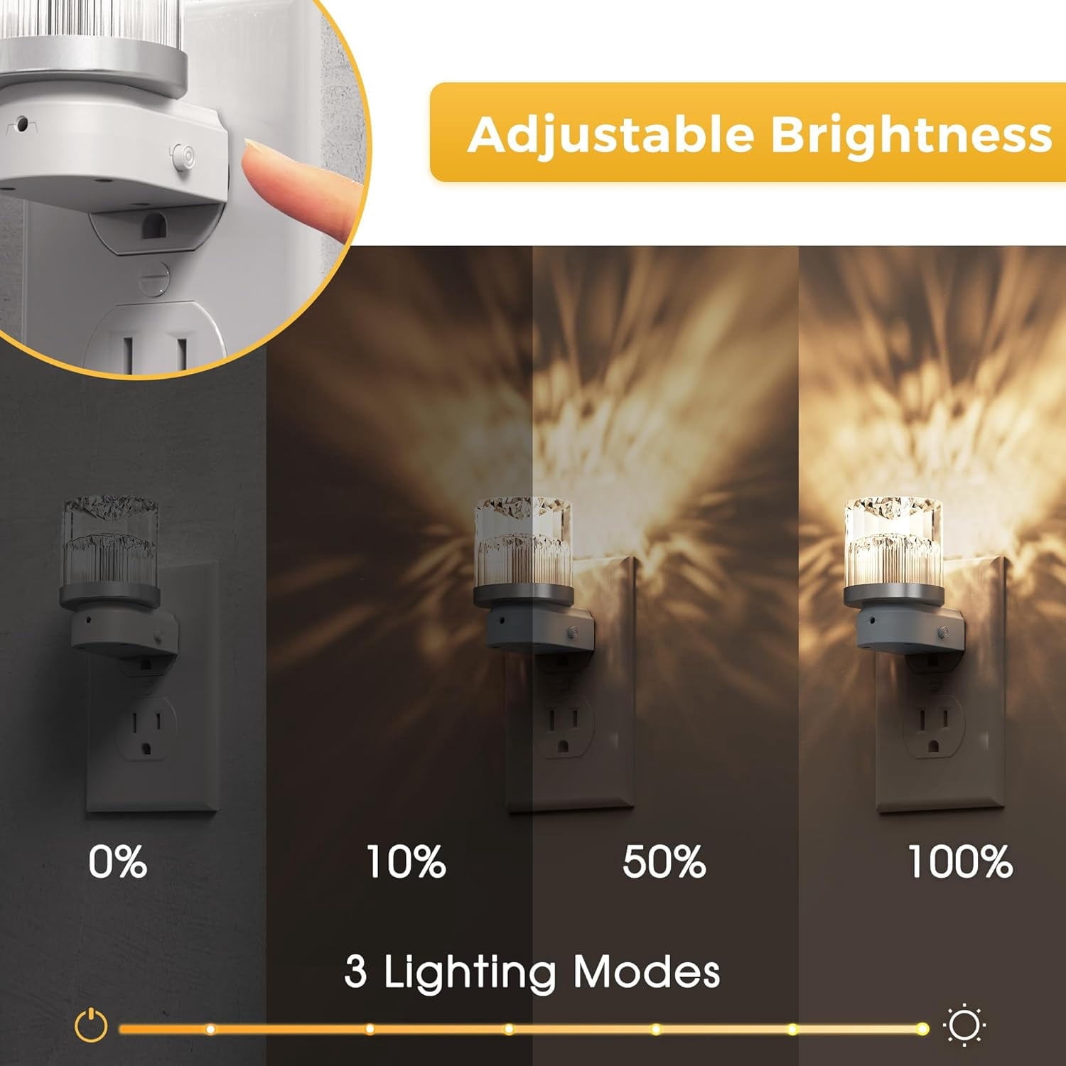 RGHJAR-Night Light, 2 Pack Night Lights Plug into Wall, 3000K Soft Light LED NightLights, Built in Dusk to Dawn Sensor for Hallway, Bathroom, Rooms