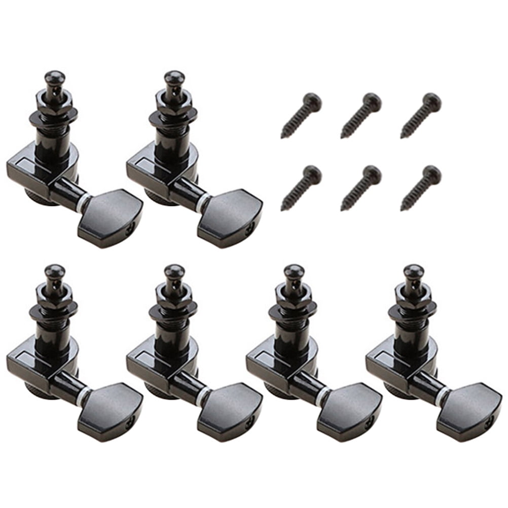 WRISTBIQUE Black Guitar Tuning Pegs Set of 6 Acoustic and Electric Machine Tuning Keys Knobs