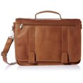 thumbnail image 1 of Piel Leather Double Loop Expandable Laptop Briefcase, Saddle, One Size, 1 of 4