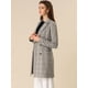 thumbnail image 4 of Abrigo Tipo Gabardina Allegra K a cuadros con solapa con Muesca y doble Botonadura para Mujer Gris S, 4 of 6