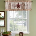 thumbnail image 3 of Red Texas Star Vintage Curtain Valances for Windows, Kitchen Valance Window Treatments Panel 2 Pack, Farmhouse Berry Brown Wooden Rod Pocket Short Curtains for Bathroom Bedroom 42 x 12 Inch, 3 of 8