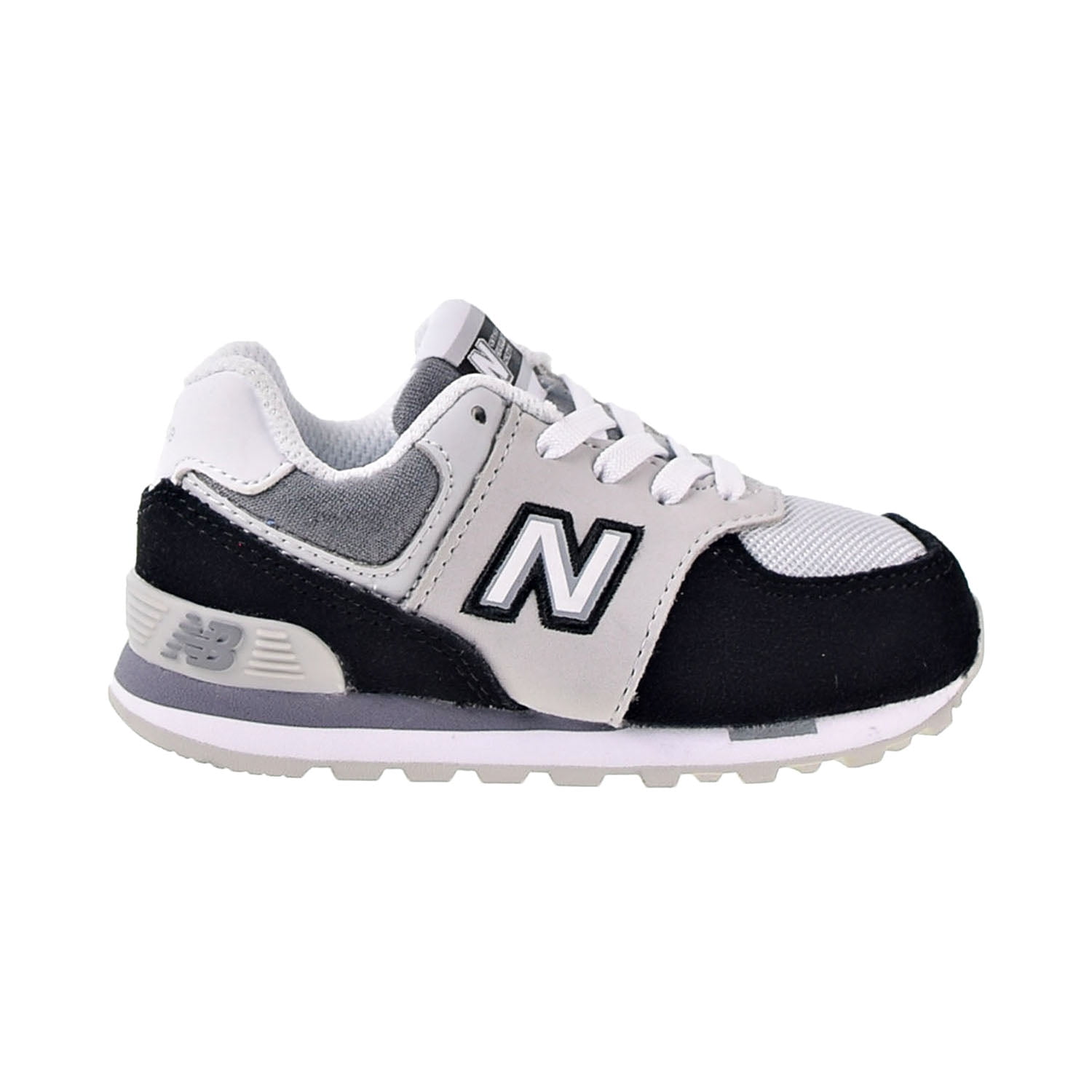 New Balance 574 Varsity Toddler Shoes Gray-Black-White ic574-nlc -