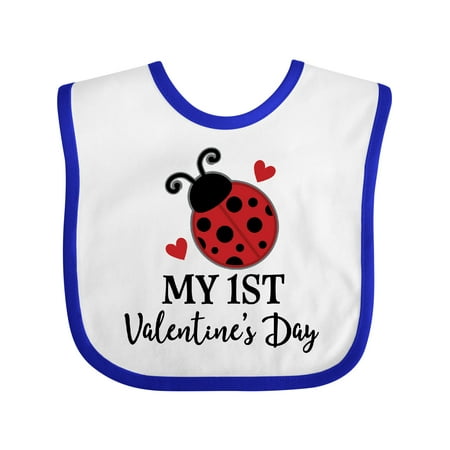 

Inktastic 1st Valentines Day Ladybug Gift Baby Boy or Baby Girl Bib