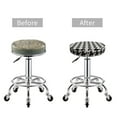 thumbnail image 5 of Bingfone12 Inch Padded Round Bar Stool Cover Cushion With Elastic Fabric Round Chair Seat - Houndstooth Black And White, 5 of 7