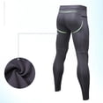 thumbnail image 4 of Fewfanhot Men's Compression Pants with Side Pocket, Stretchy Athletic Tights, Contrast Stitch Workout Bottoms for Gym & Outdoor Sports, Multi-Color, 4 of 8