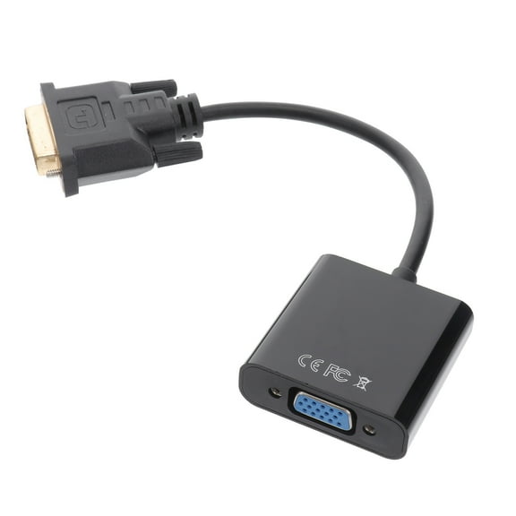 Milisten DVI to VGA Adapter Converter for Data Transferring Black ABS and Copper Supports 1080p 1920 x 1200