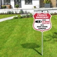 thumbnail image 5 of Private Driveway Shield Sign Under 24 Hour Video Surveillance By Night Vision Cameras 12 inch X 12 inch Shield Shaped Commercial Grade Plastic Sign with Aluminum Mounting Stake Weather, 5 of 8