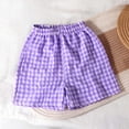 thumbnail image 5 of Jinhomg Toddle Girls Plaid Shorts Kids Gingham Boxer Shorts Elastic Waist Summer Cotton Short Pants Soft Loungewear Sleepwear 6M-7Y, 5 of 9