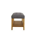 thumbnail image 3 of Hassch Wooden Shoe Bench Entryway 5-Tiers Bench with Upholstered Cushion, Gray, 3 of 4
