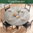 thumbnail image 4 of Anyact 42in Round Dining Table for 4, Kitchen Dining Room Circle Dinner Pedestal Table,Kitcen Table Sturdy Wood Kitchen & Dining Room Furniture, Gray(Only table), 4 of 8