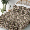 thumbnail image 3 of Ambesonne Floral Fitted & Flat Sheet with Shams 4 Pcs Set, Vintage Lily Flowers Exotics, Queen, Dark Purple Green and Pink, 3 of 5
